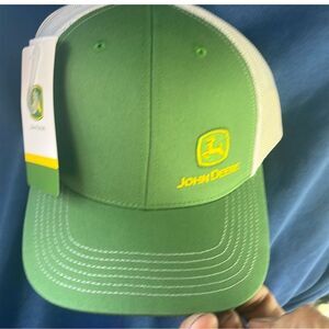 John Deere Green Mesh Trucker Hat Adjustable Snapback Cap NWT